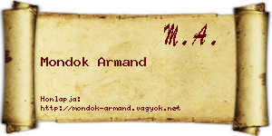 Mondok Armand névjegykártya